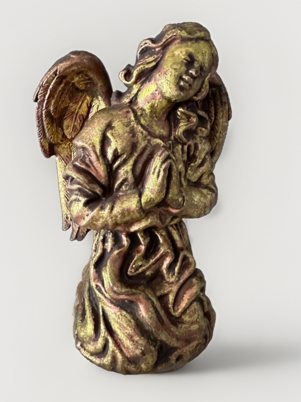 GOLD GILT PRAYING ANGEL ORNAMENT LIGHTWEIGHT 8"